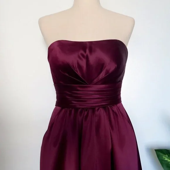 Bill Levkoff Purple Strapless Maxi Dress Size 6